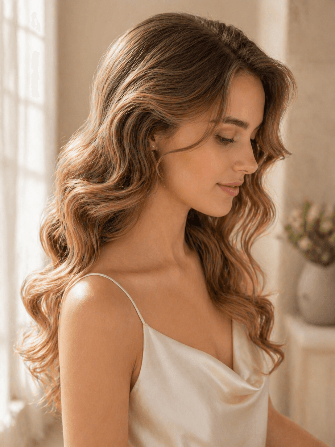 Голливудские локоны в профиль